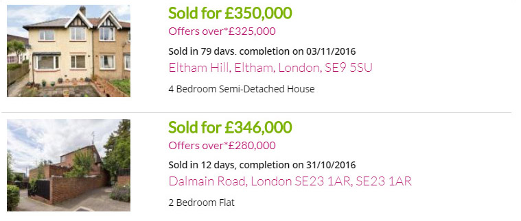 London fast house sales 2016